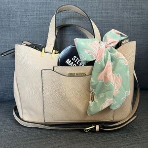 Steve Madden Tan Satchel with Floral Scarf